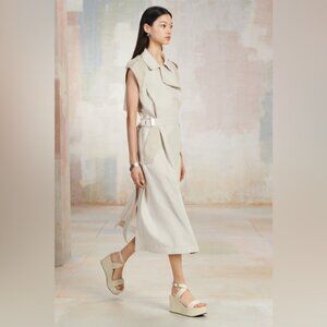 ZARA SRPLS Safari Trench Style Midi Dress XS NWT